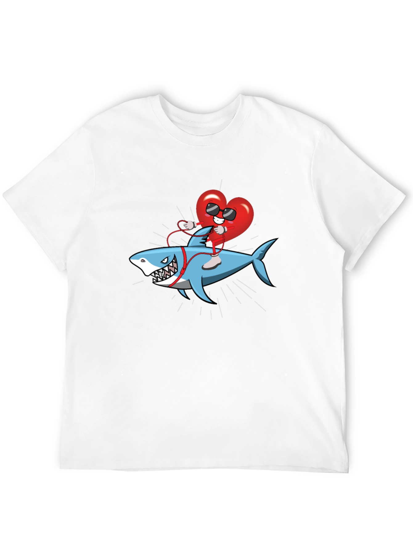 Heart Riding Shark Graphic Tee