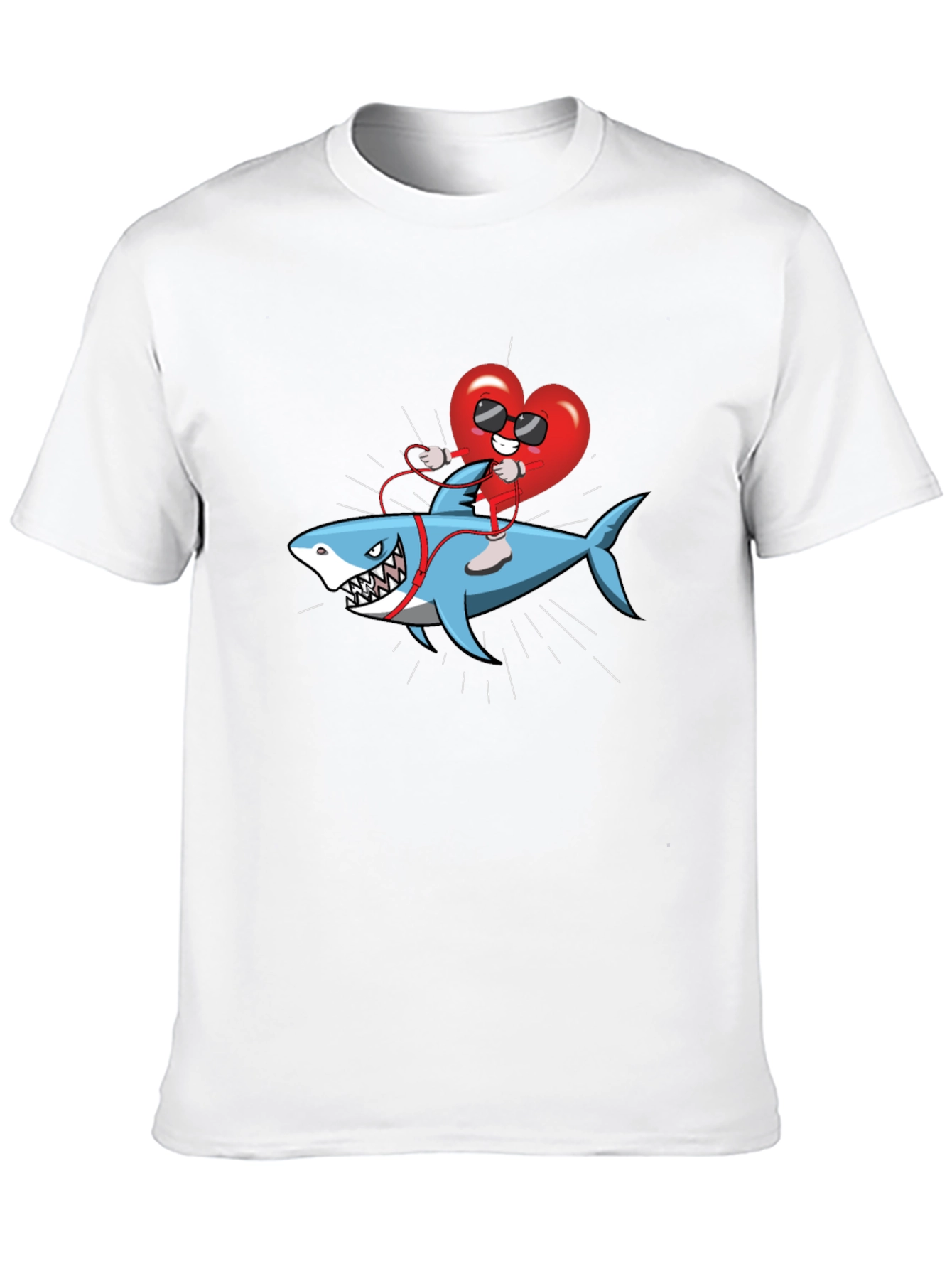 Heart Riding Shark Graphic Tee
