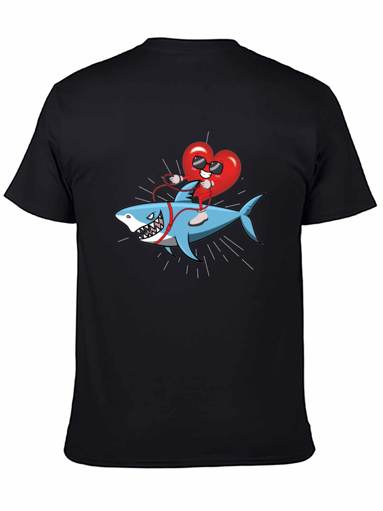 Heart Riding Shark Graphic Tee