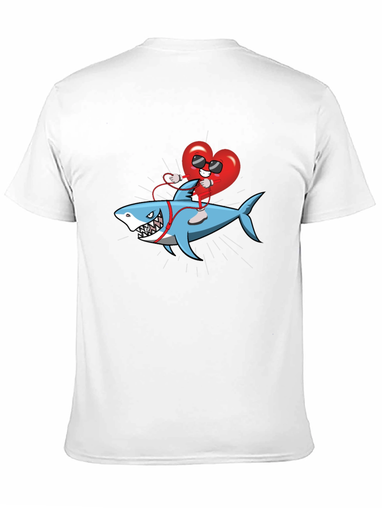 Heart Riding Shark Graphic Tee