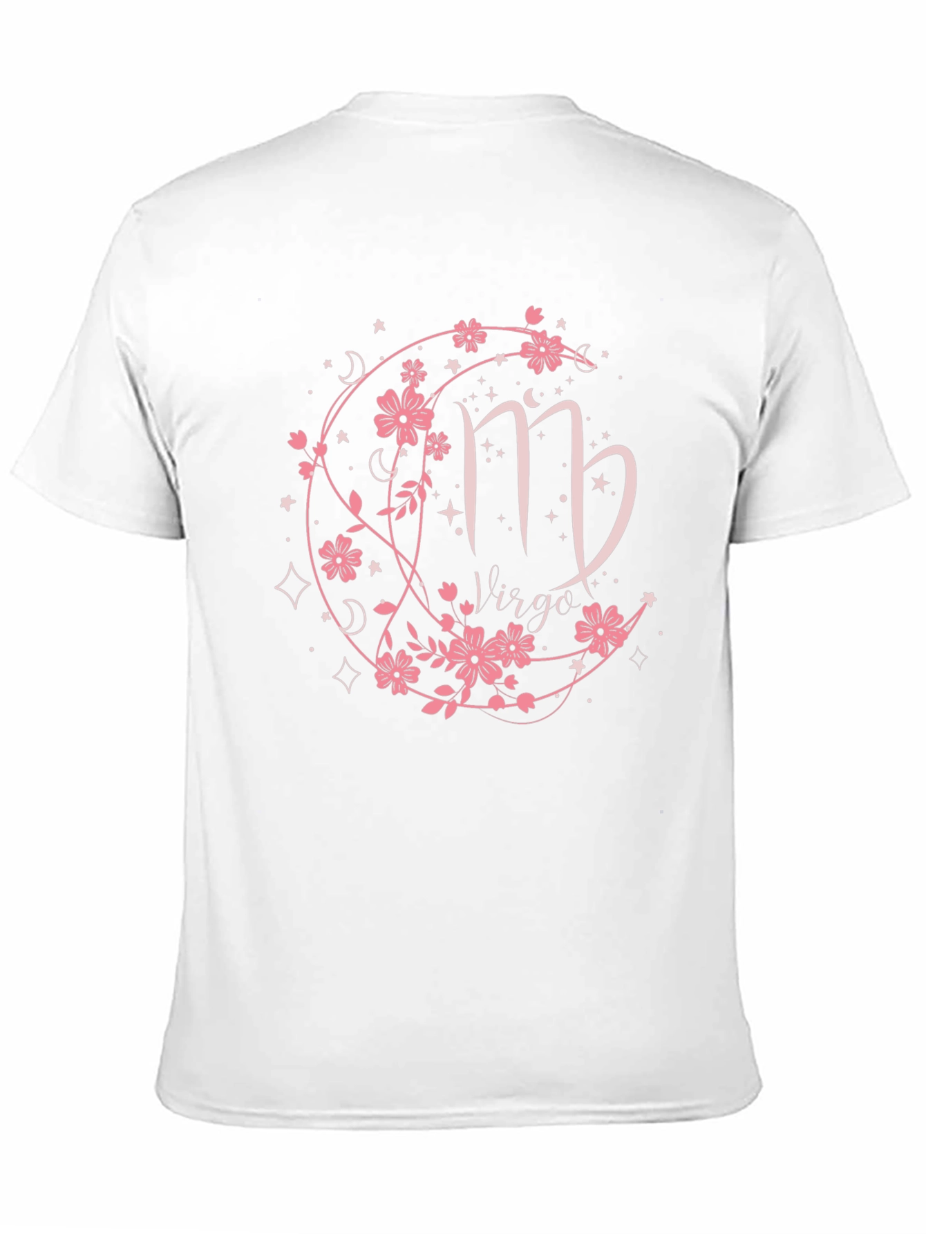 Virgo Zodiac Flower Black T-Shirt