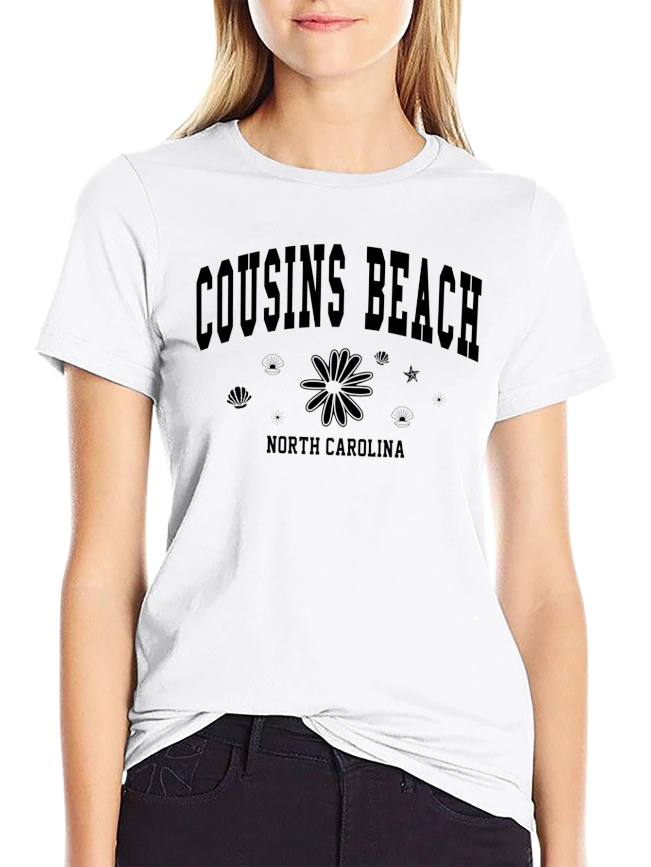 Cousins Beach North Carolina Black T-Shirt