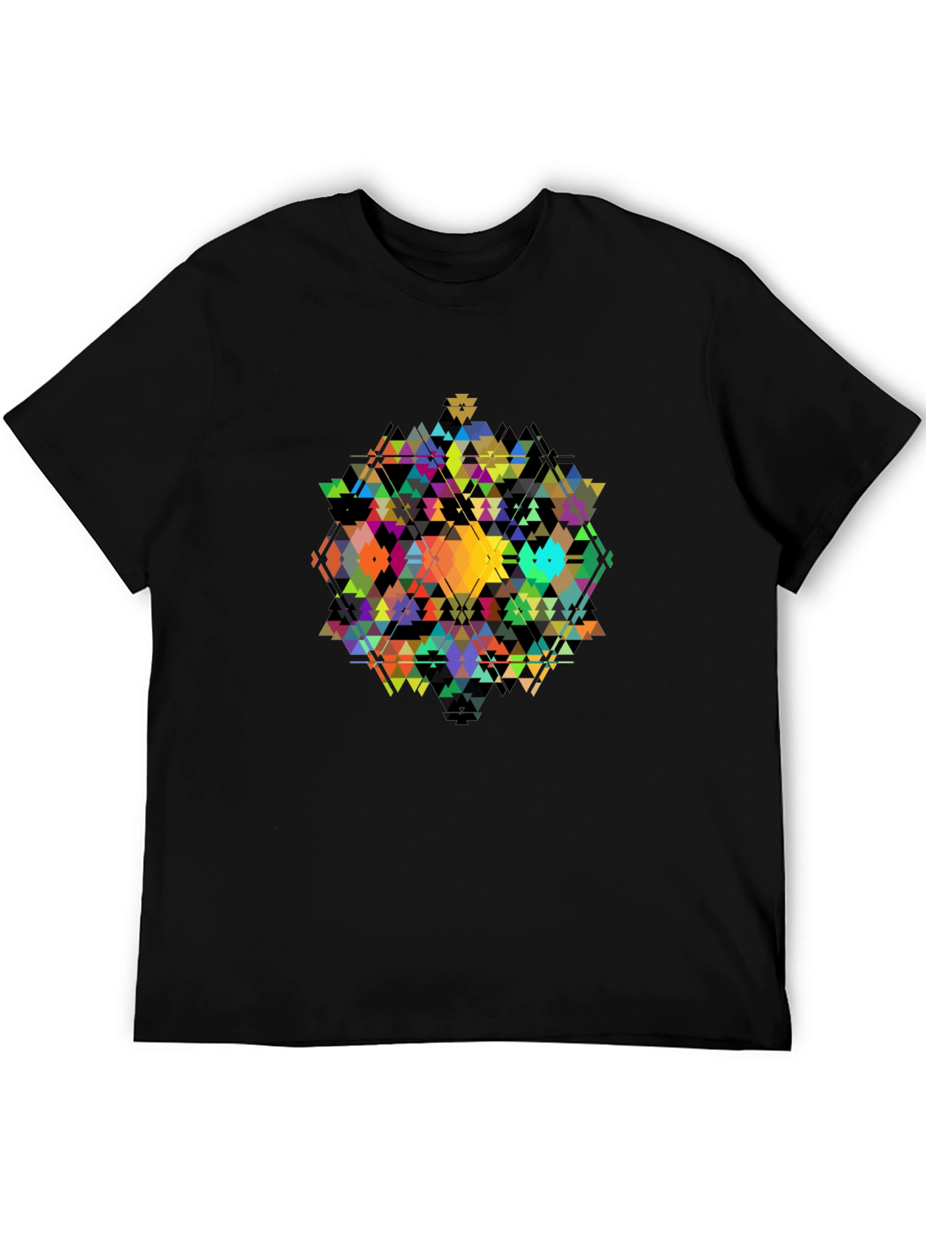 Geometric Triangle Art T-Shirt - Modern Design