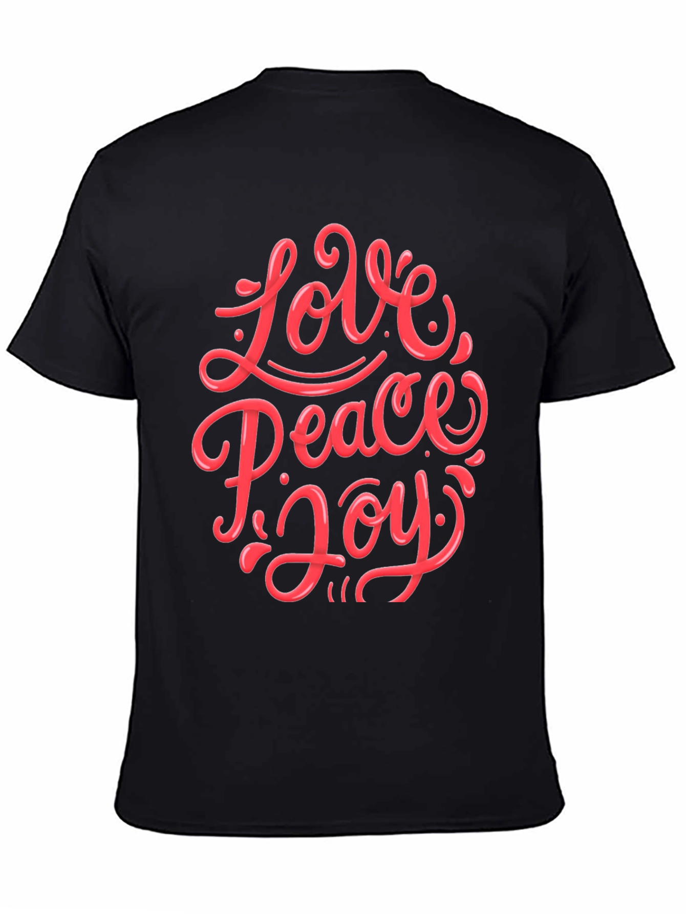 Love Peace Joy Graphic Tee - Black Cotton T-Shirt