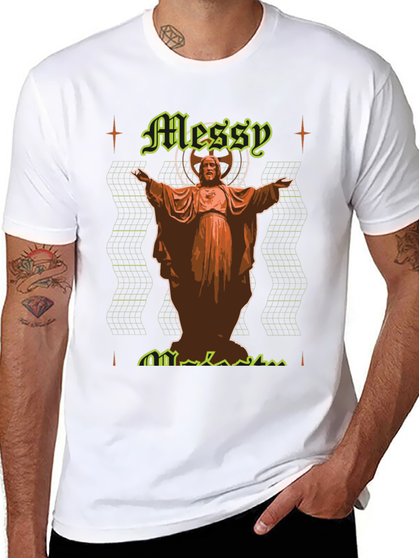 Messy Graphic Tee - Unique Design Comfortable Fit