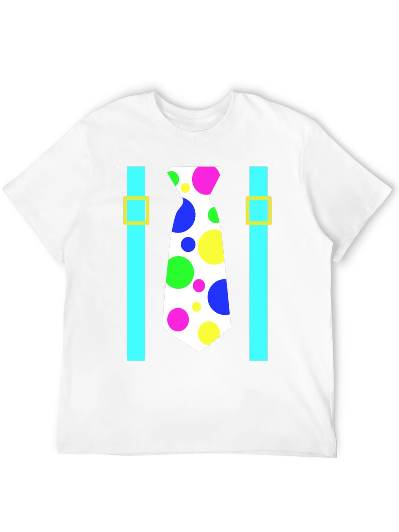 Clown Tie Suspenders T-Shirt - Costume Party Ready!