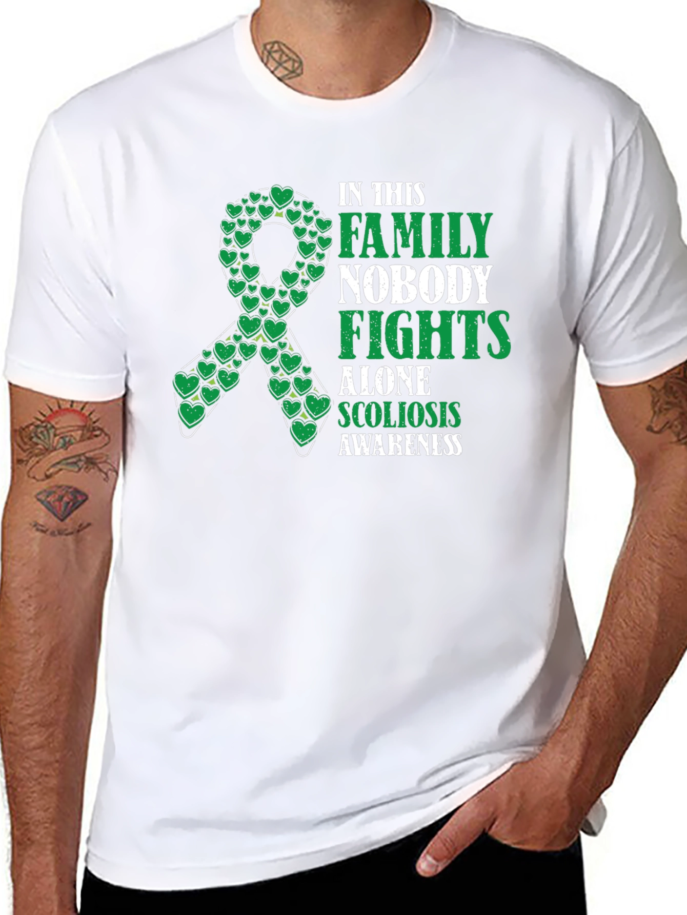 Scoliosis Awareness T-Shirt - Nobody Fights Alone