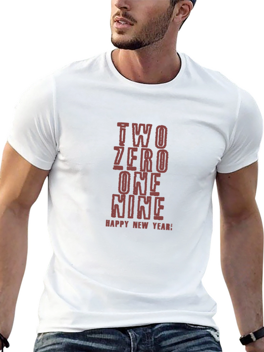 New Year 2019 Graphic Print T-Shirt