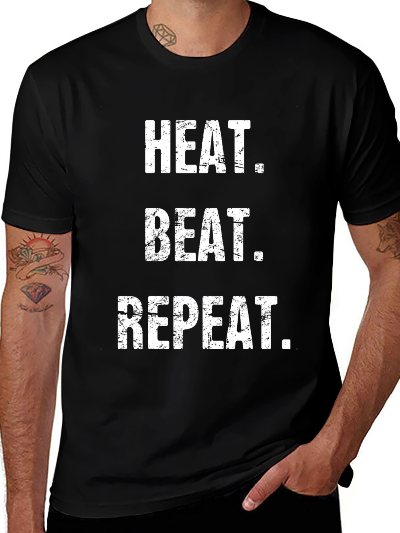 Heat. Beat. Repeat. Graphic T-Shirt - Black