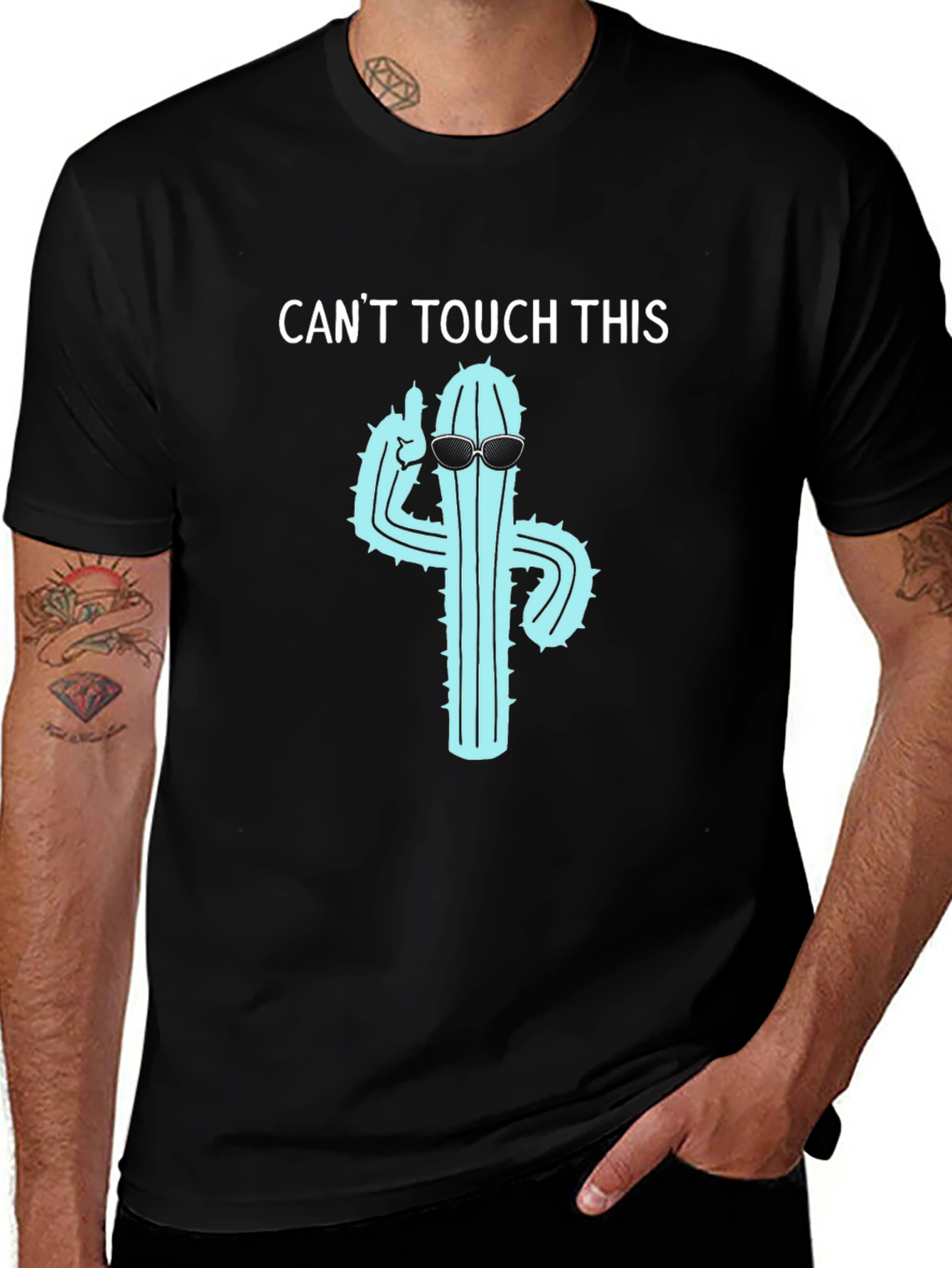 Cool Cactus T-Shirt - Cant Touch This Design