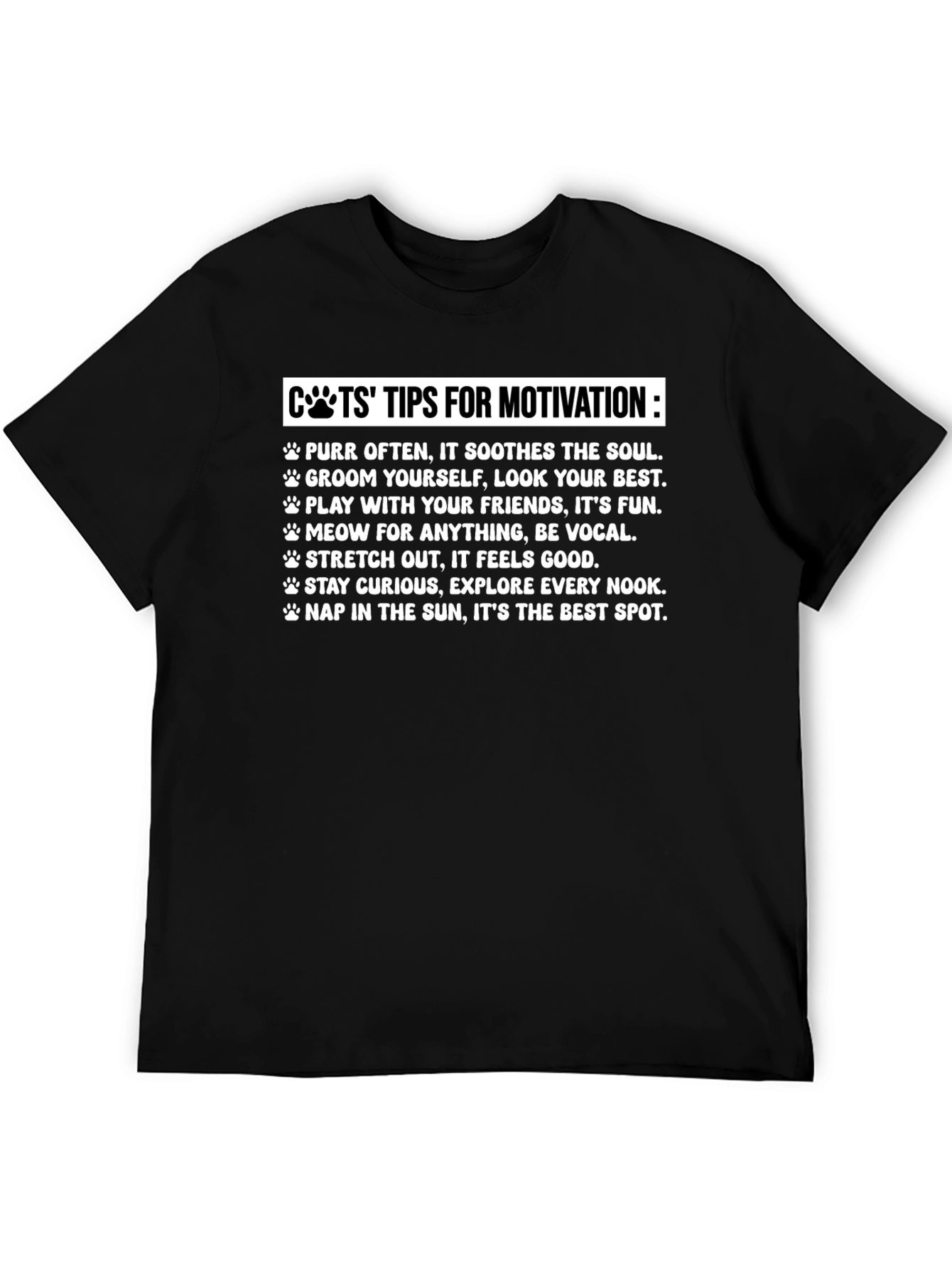 Cats Tips for Motivation T-Shirt