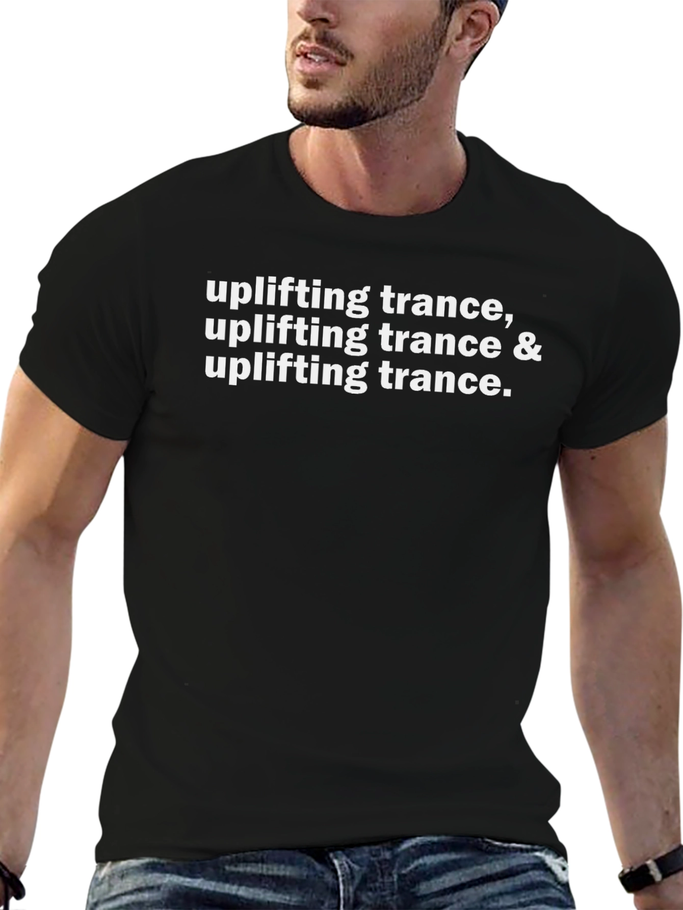 Uplifting Trance Graphic T-Shirt - Black Cotton Tee