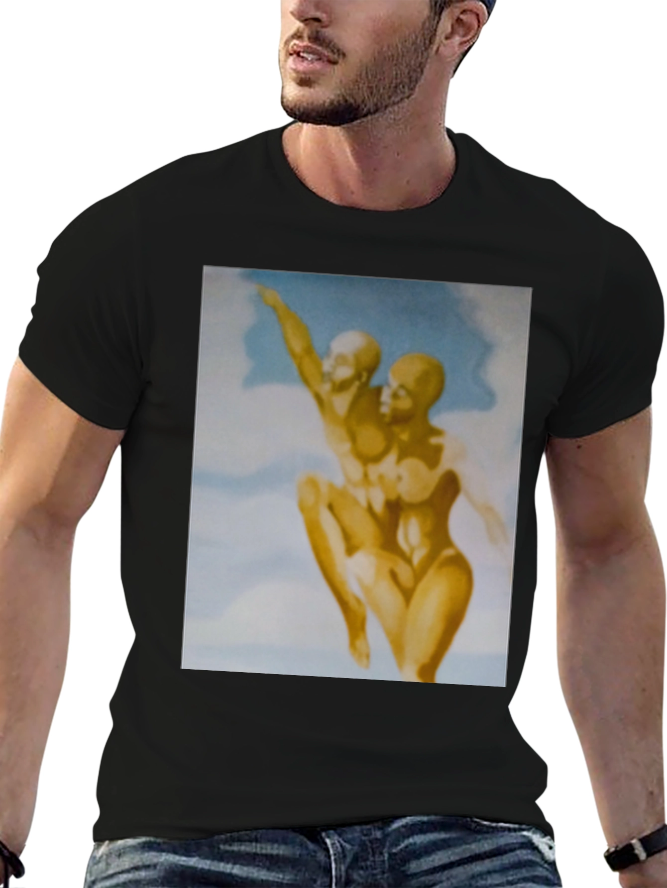Abstract Art Graphic Print Black Tee