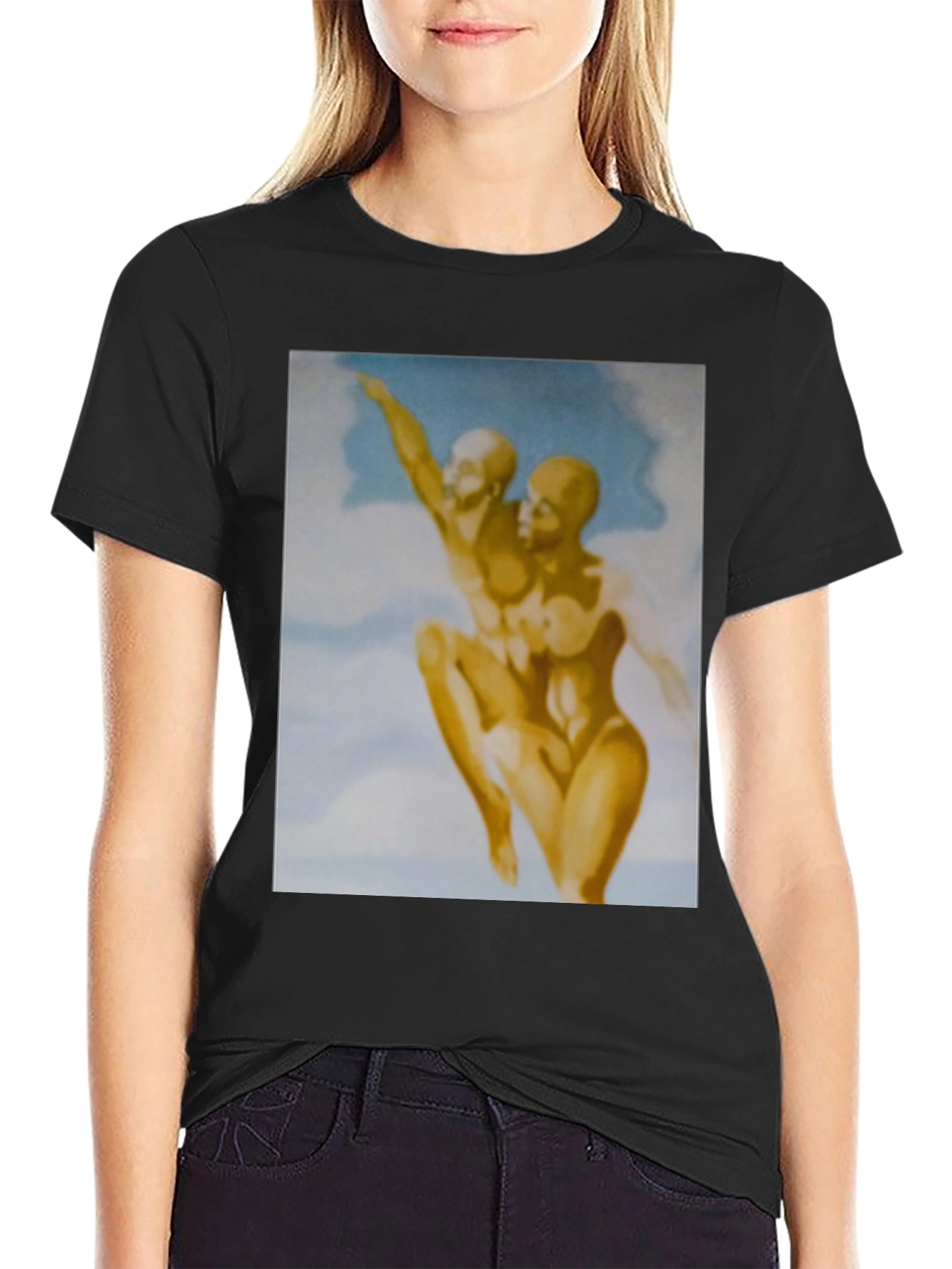 Abstract Art Graphic Print Black Tee