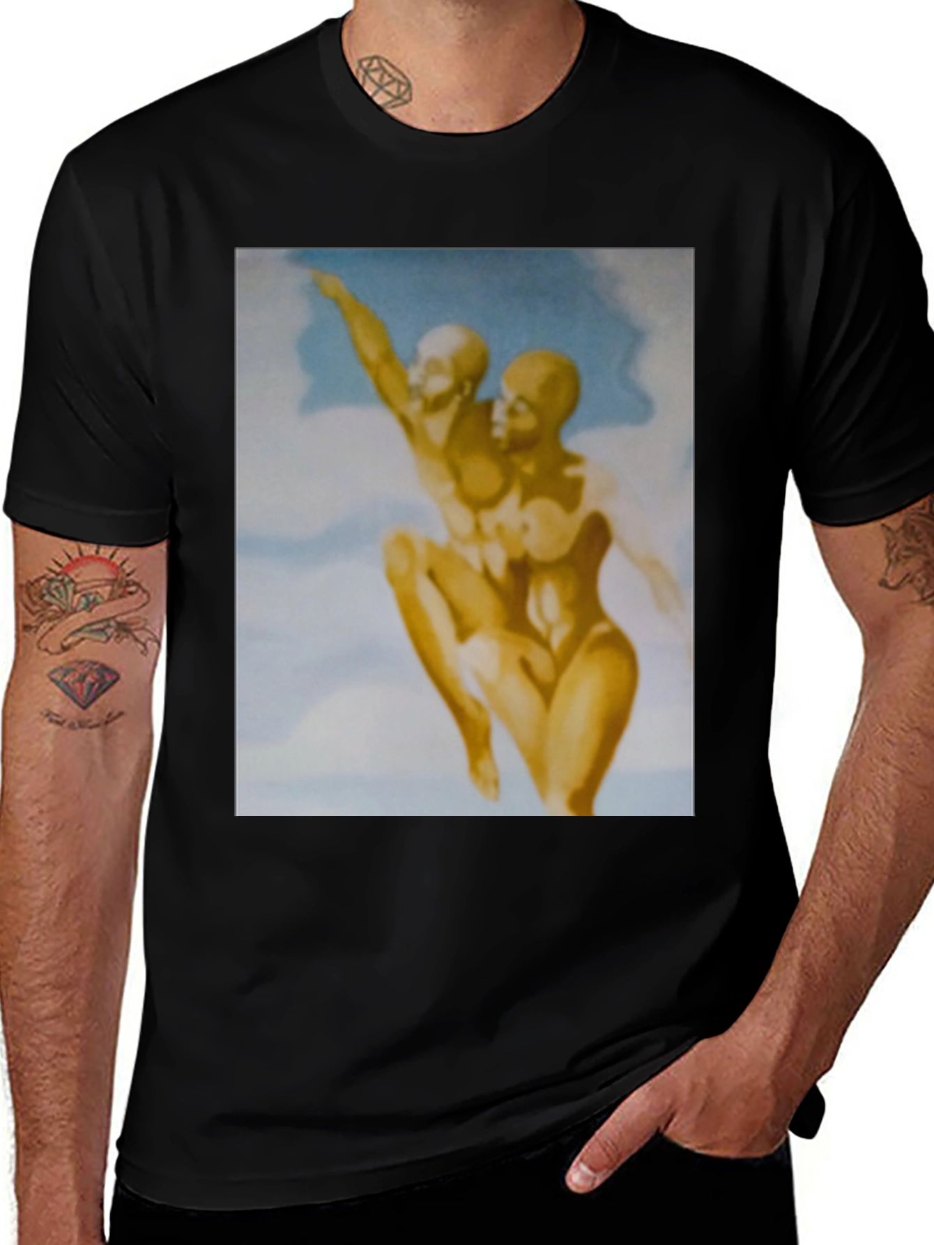 Abstract Art Graphic Print Black Tee