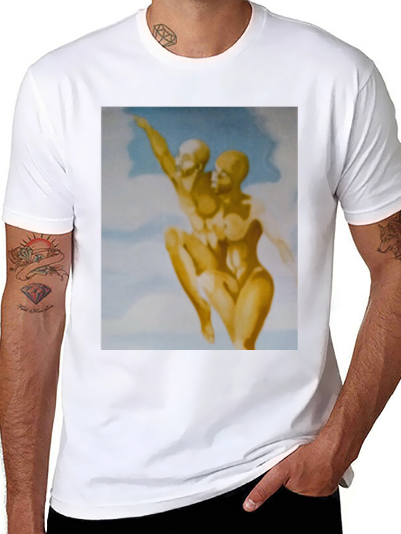 Abstract Art Graphic Print Black Tee