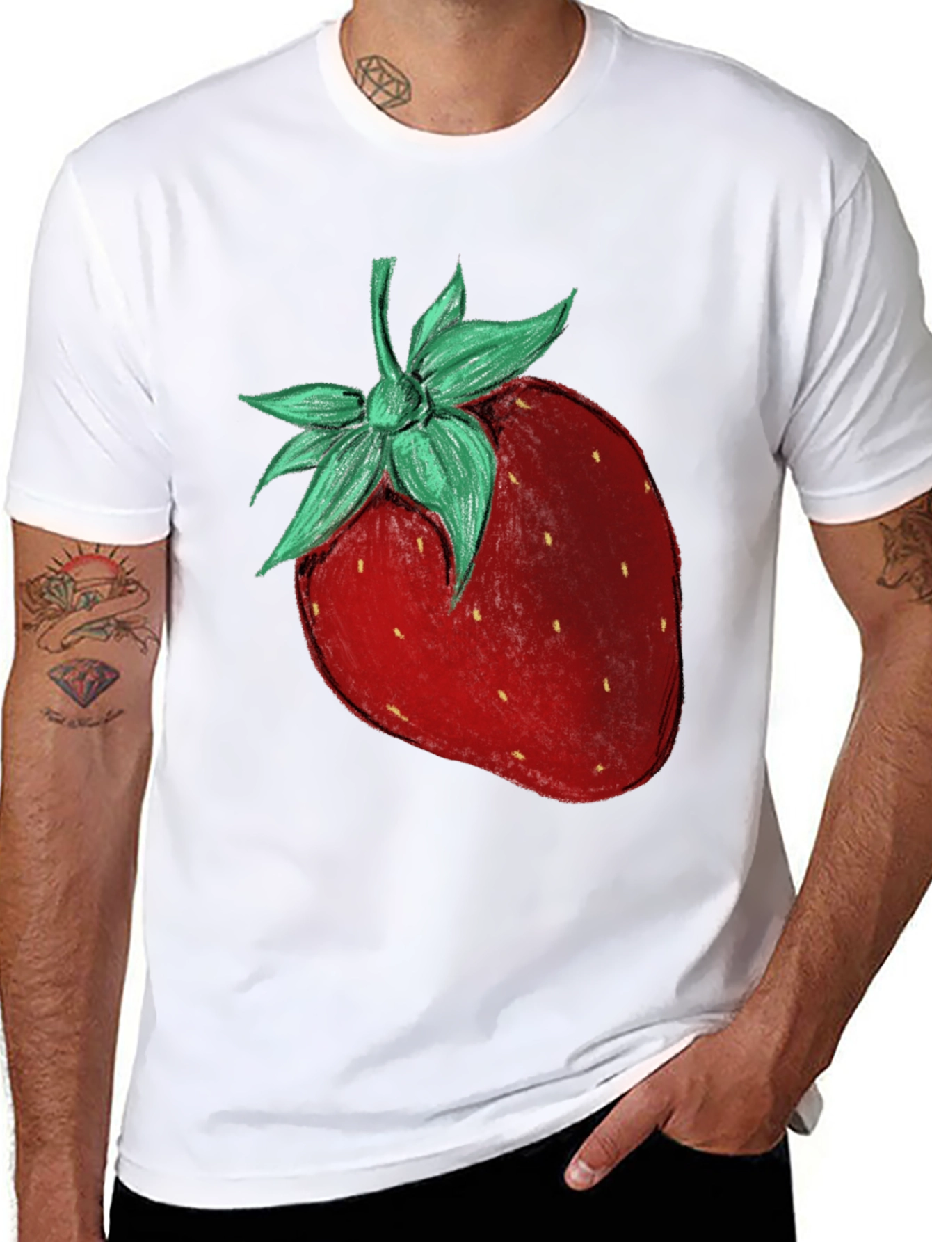 Strawberry Graphic Tee - Fruit Print T-Shirt
