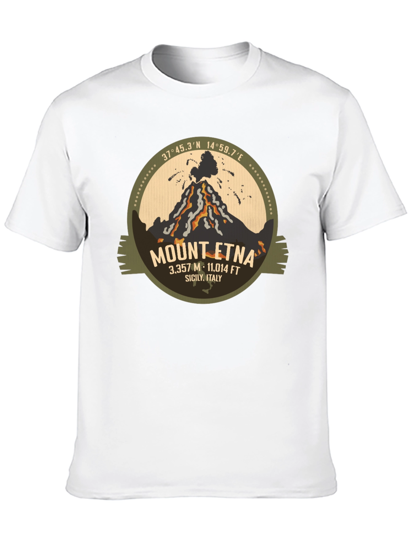 Mount Etna Graphic Tee - Black Short Sleeve