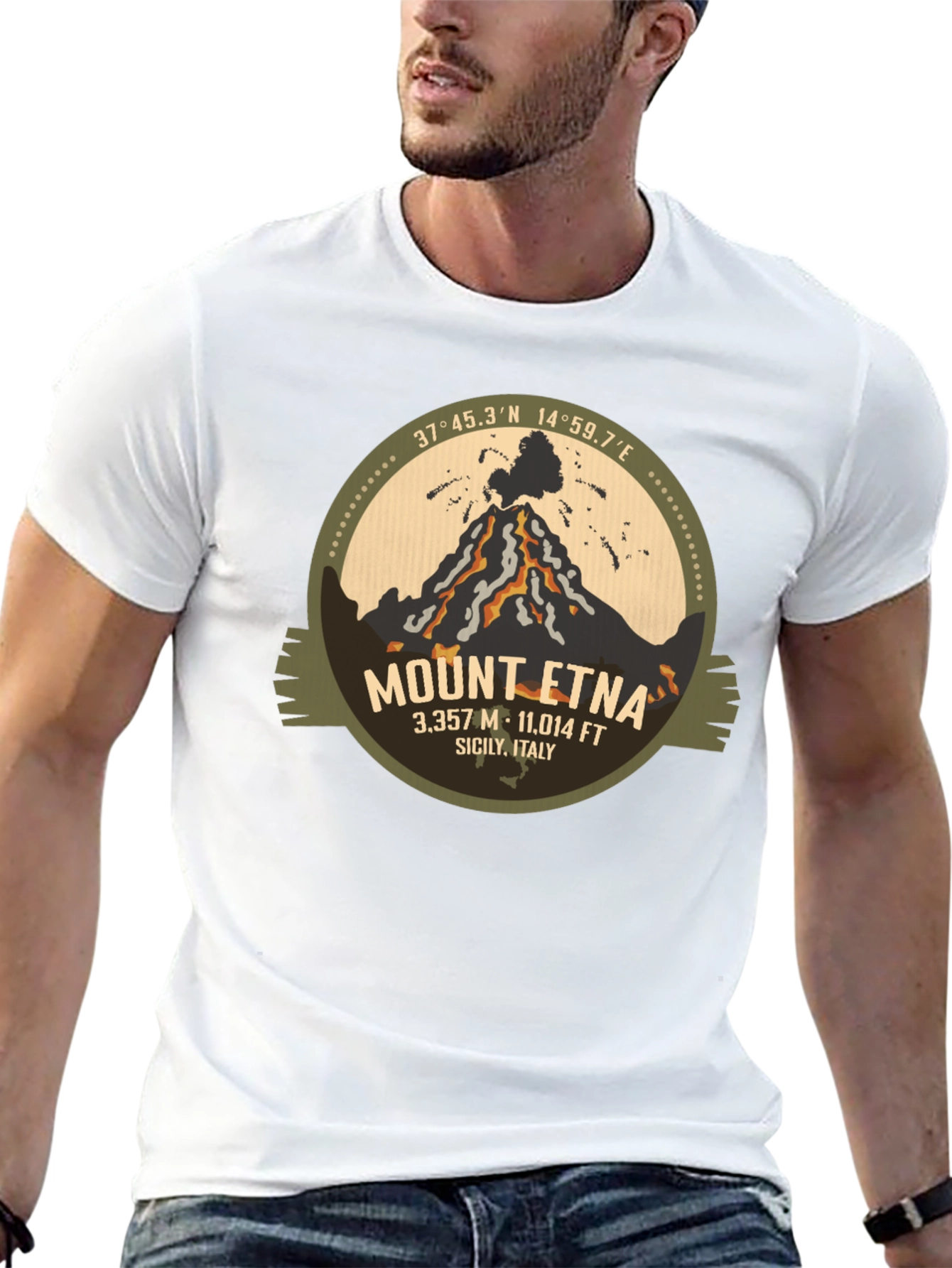Mount Etna Graphic Tee - Black Short Sleeve