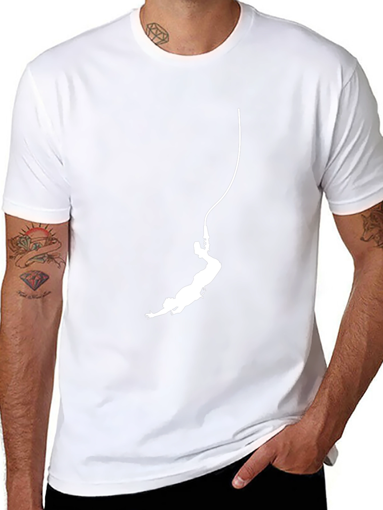 Bungee Jumper Graphic Tee - Black Cotton T-Shirt