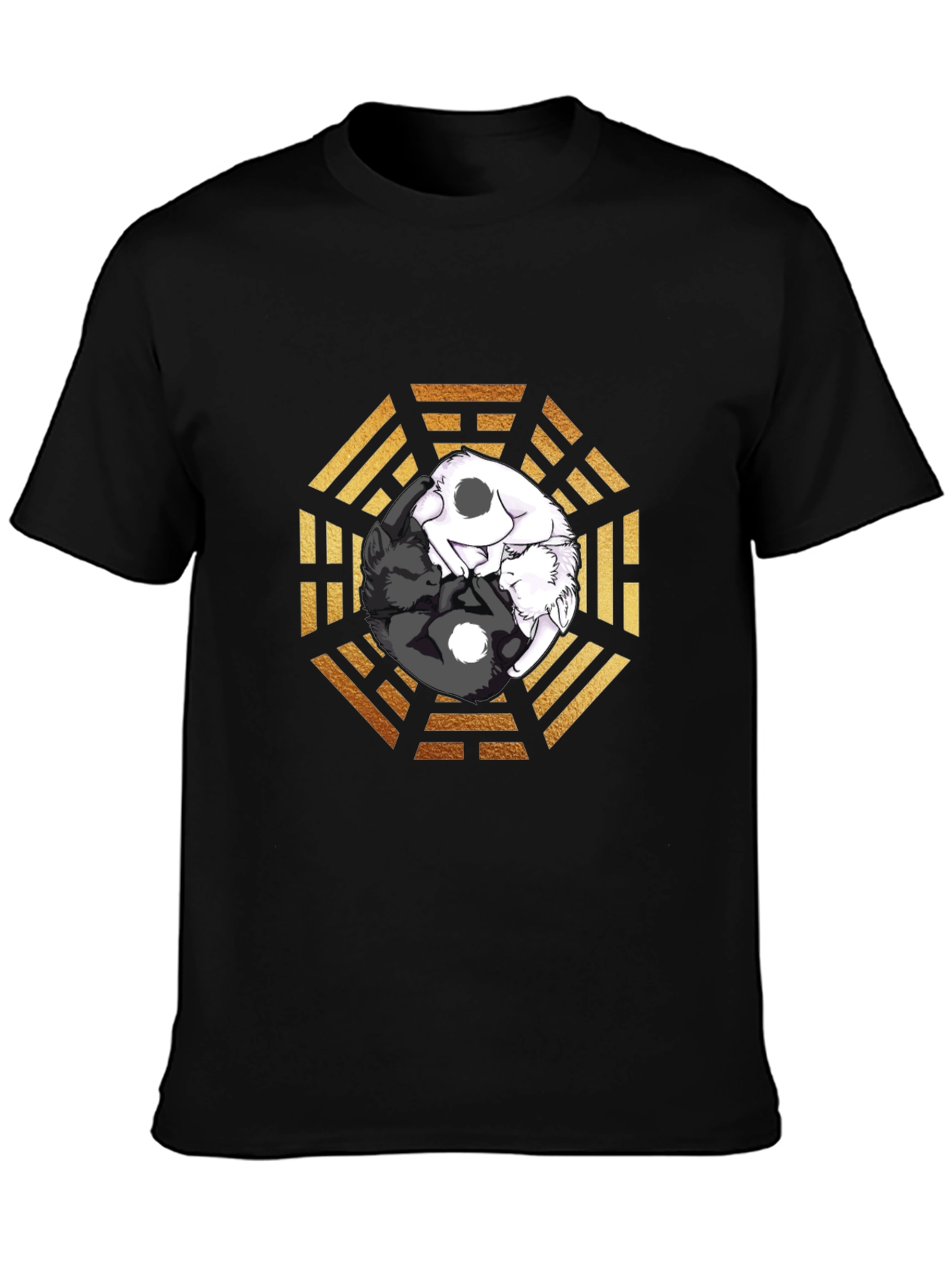 Yin Yang Cats Graphic T-Shirt