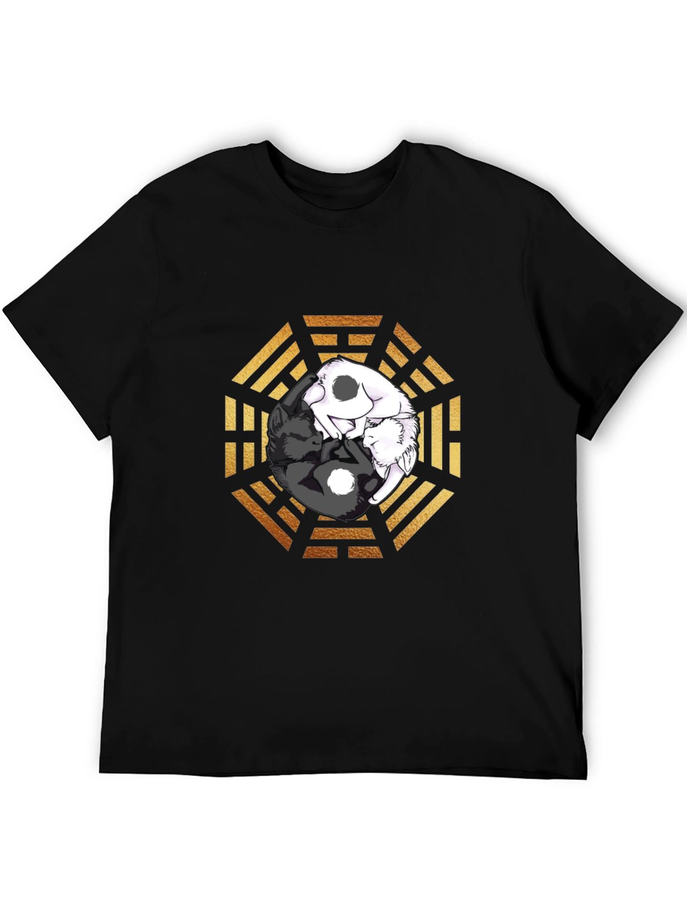 Yin Yang Cats Graphic T-Shirt