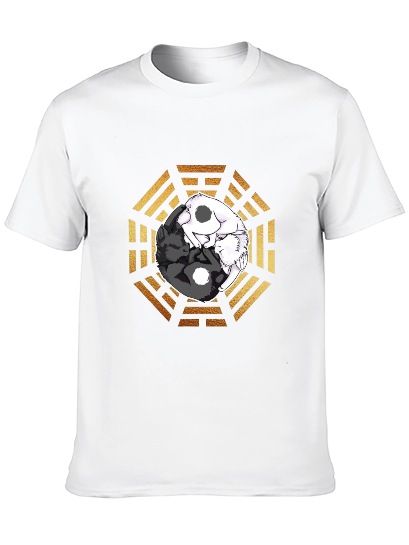Yin Yang Cats Graphic T-Shirt