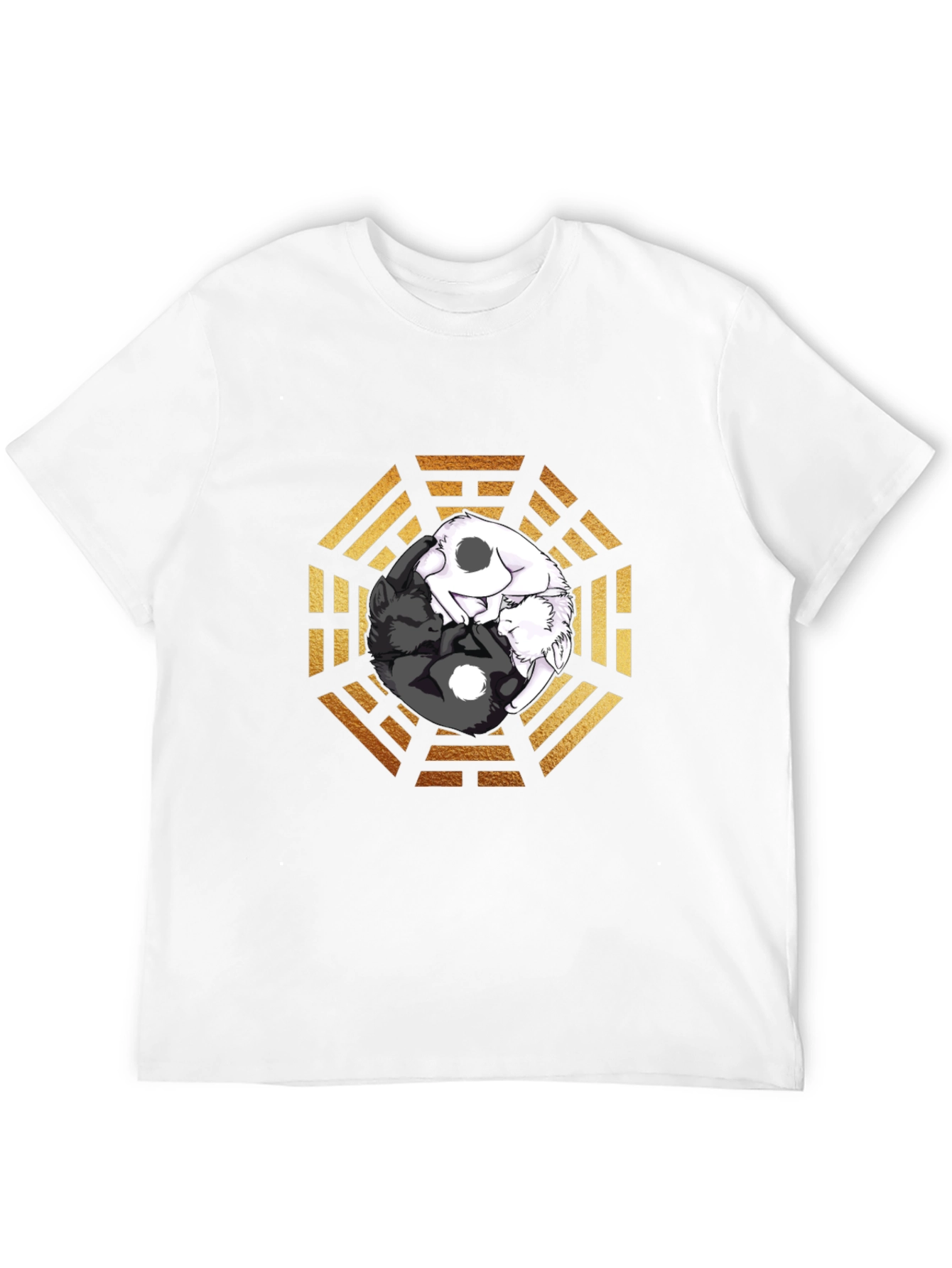 Yin Yang Cats Graphic T-Shirt