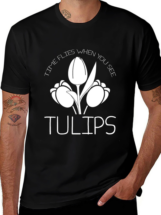 Time Flies When You See Tulips Graphic Tee