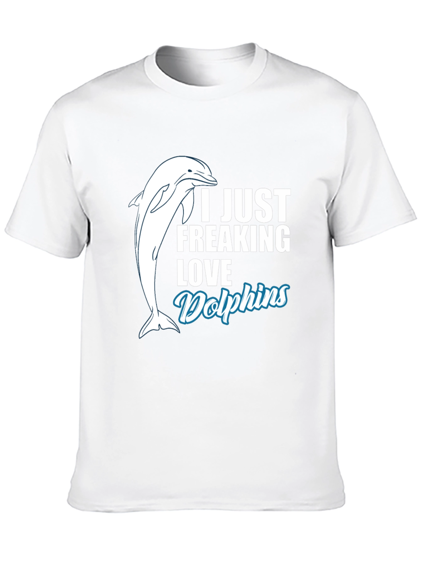 I Love Dolphins Black T-Shirt - Marine Animal Tee