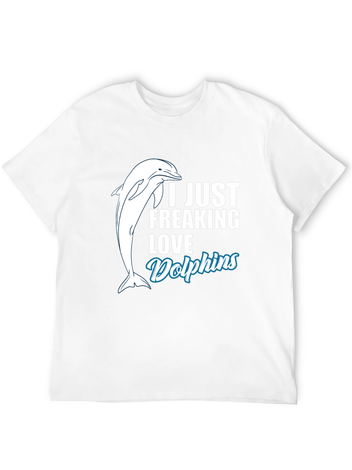 I Love Dolphins Black T-Shirt - Marine Animal Tee