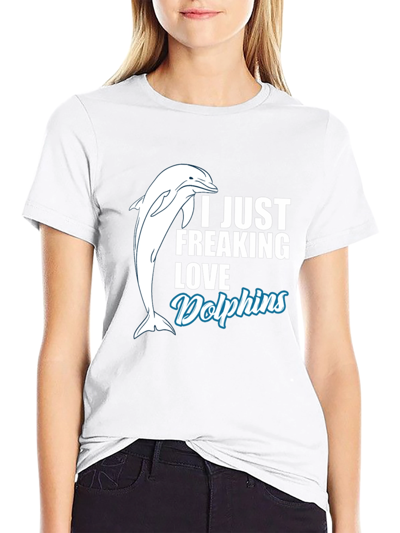 I Love Dolphins Black T-Shirt - Marine Animal Tee