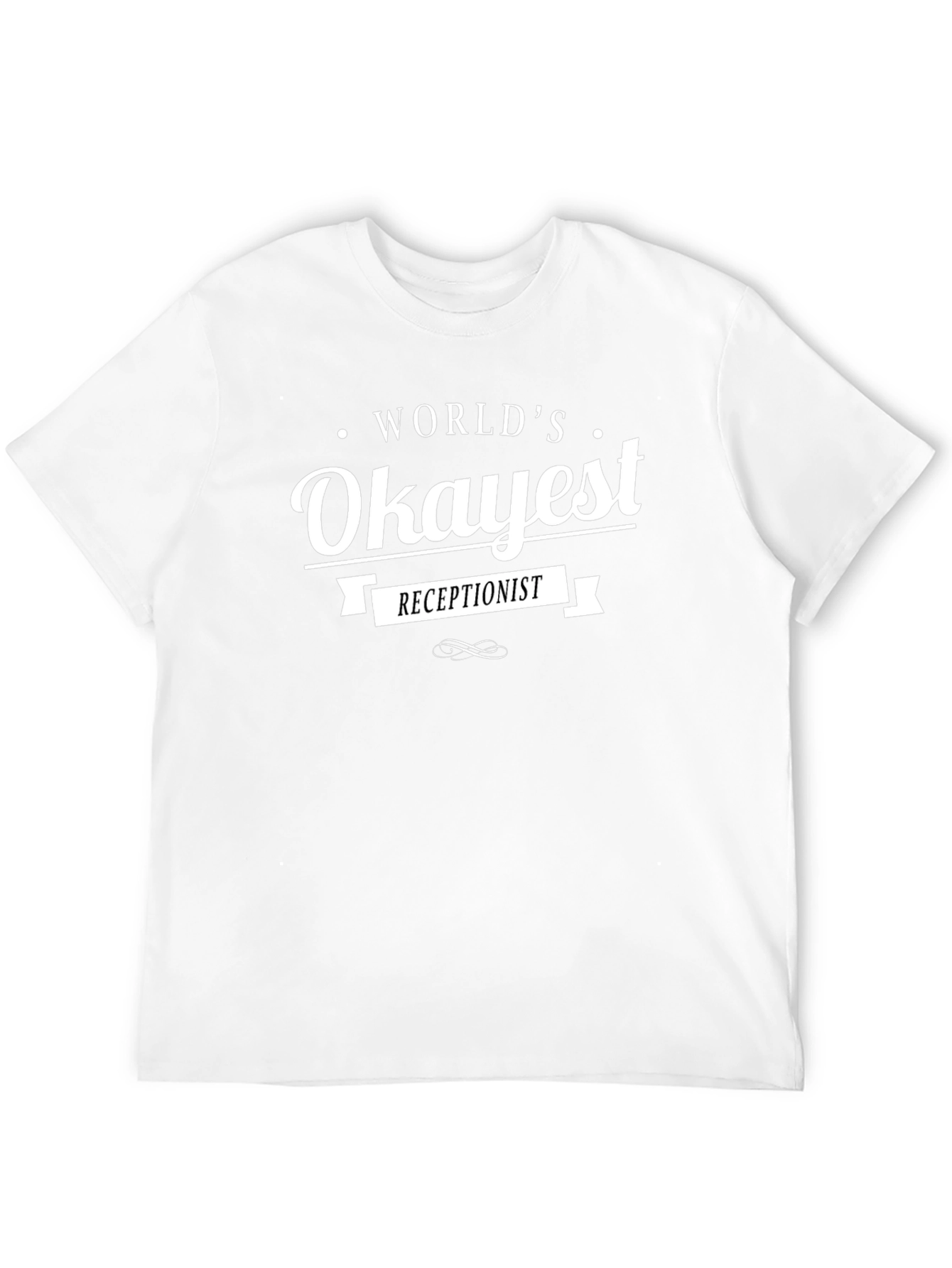 Worlds Okayest Receptionist Black T-Shirt