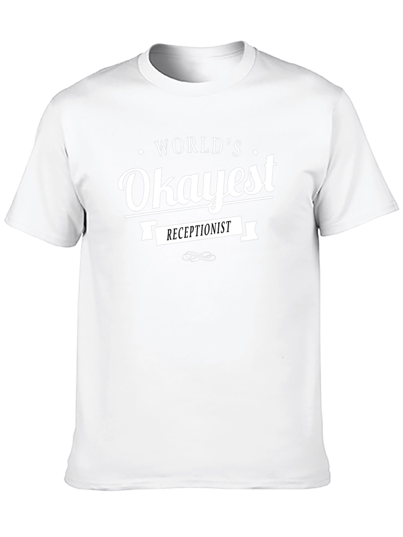 Worlds Okayest Receptionist Black T-Shirt