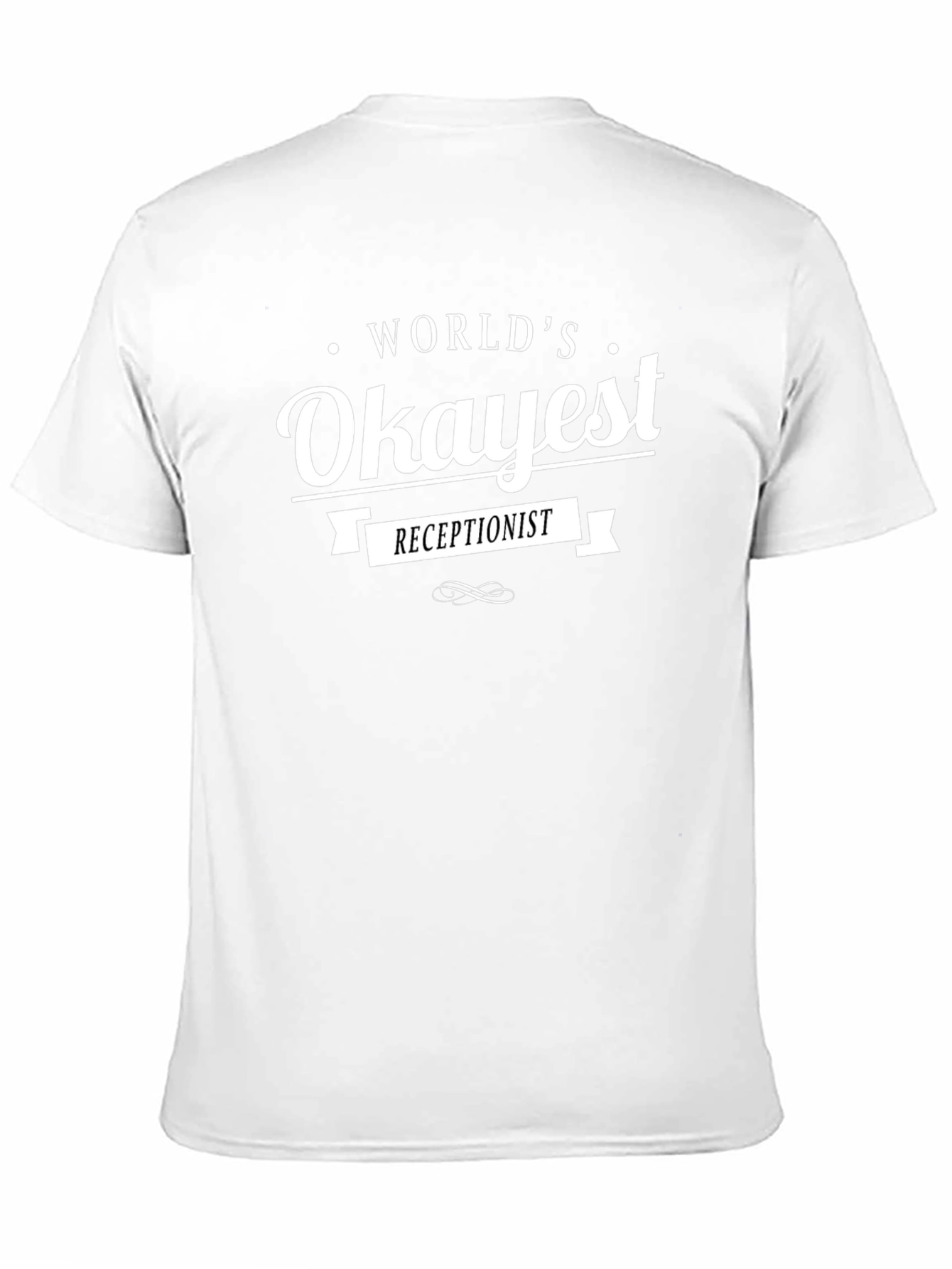 Worlds Okayest Receptionist Black T-Shirt
