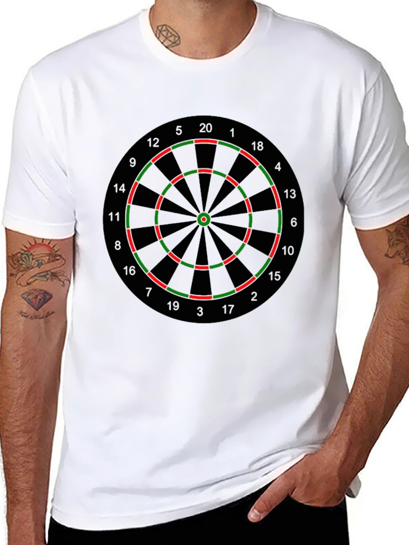 Darts Target Graphic T-Shirt - Novelty Casual Tee