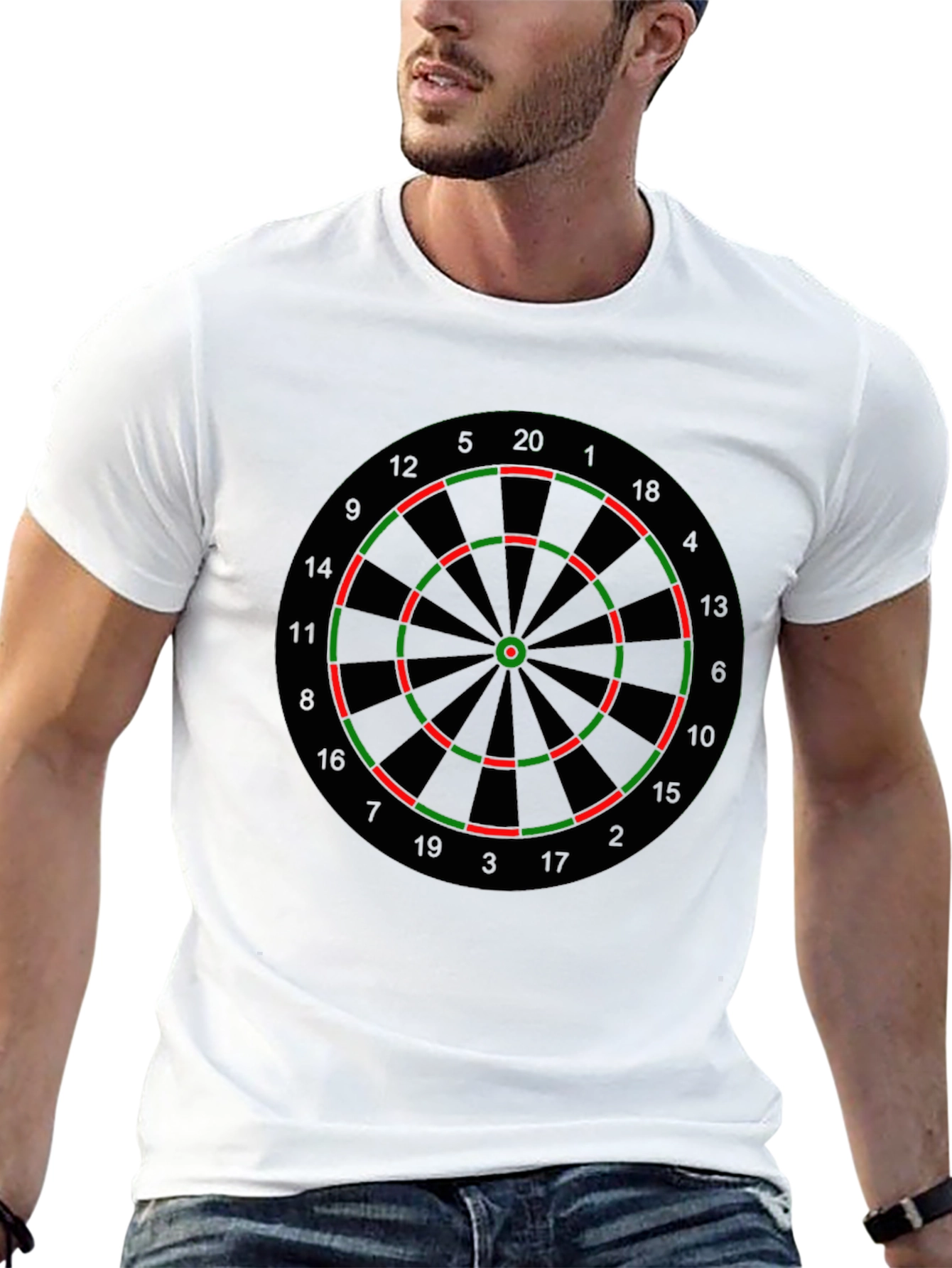 Darts Target Graphic T-Shirt - Novelty Casual Tee