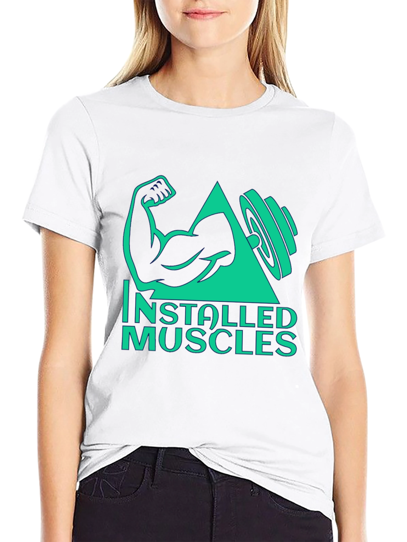 Installed Muscles Black Graphic Tee