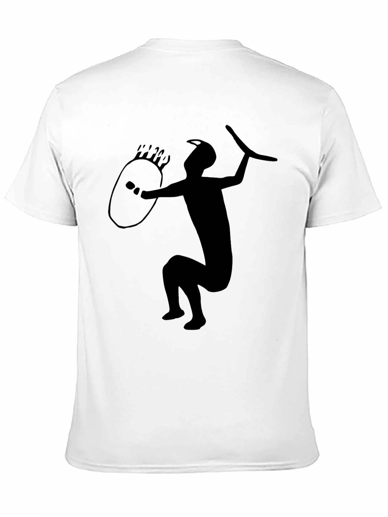 Tribal Warrior Graphic Tee - Black Cotton Blend
