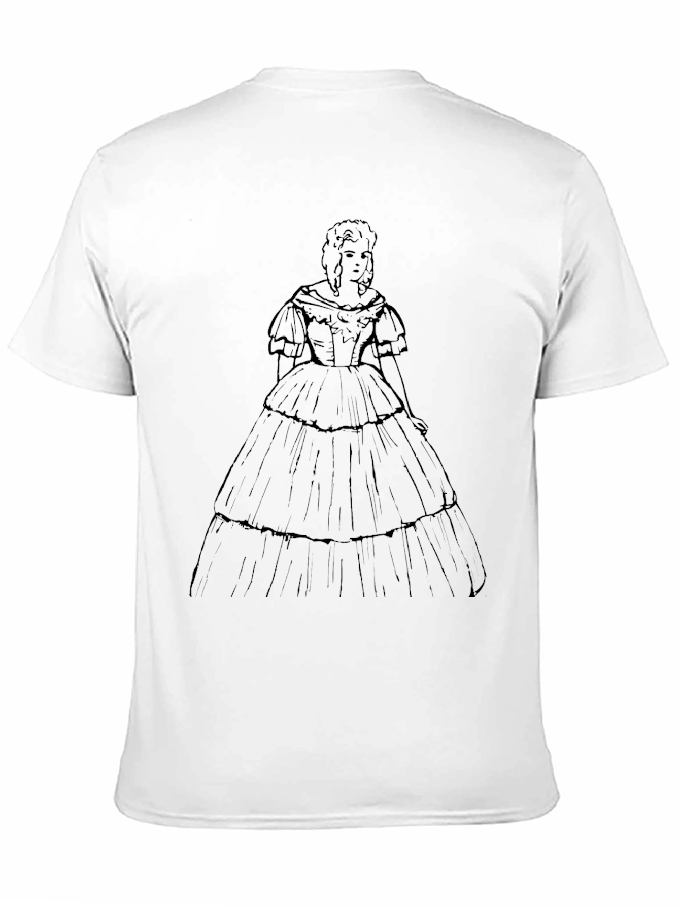 Victorian Dress Graphic Tee - Stylish Retro Design