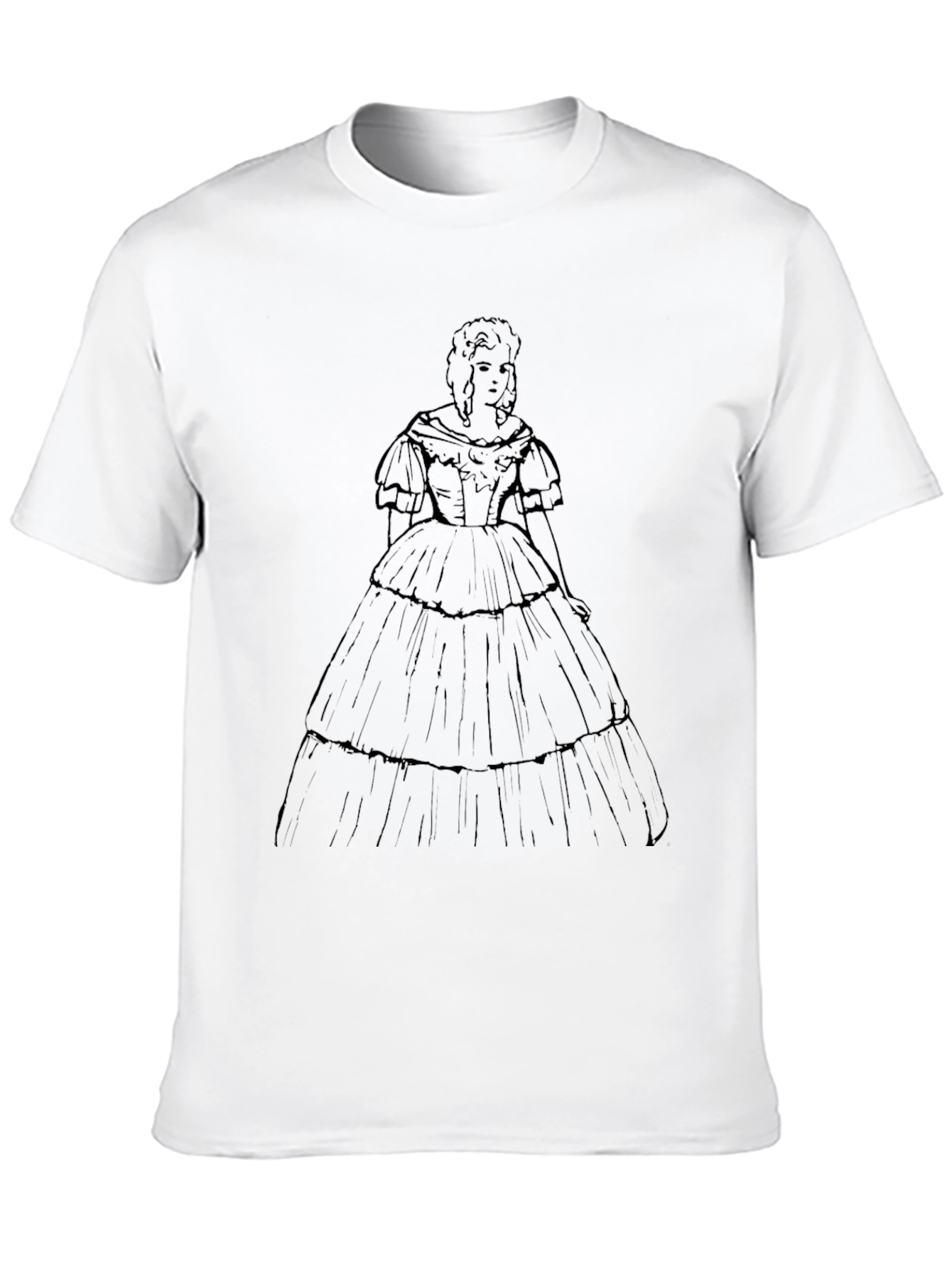 Victorian Dress Graphic Tee - Stylish Retro Design