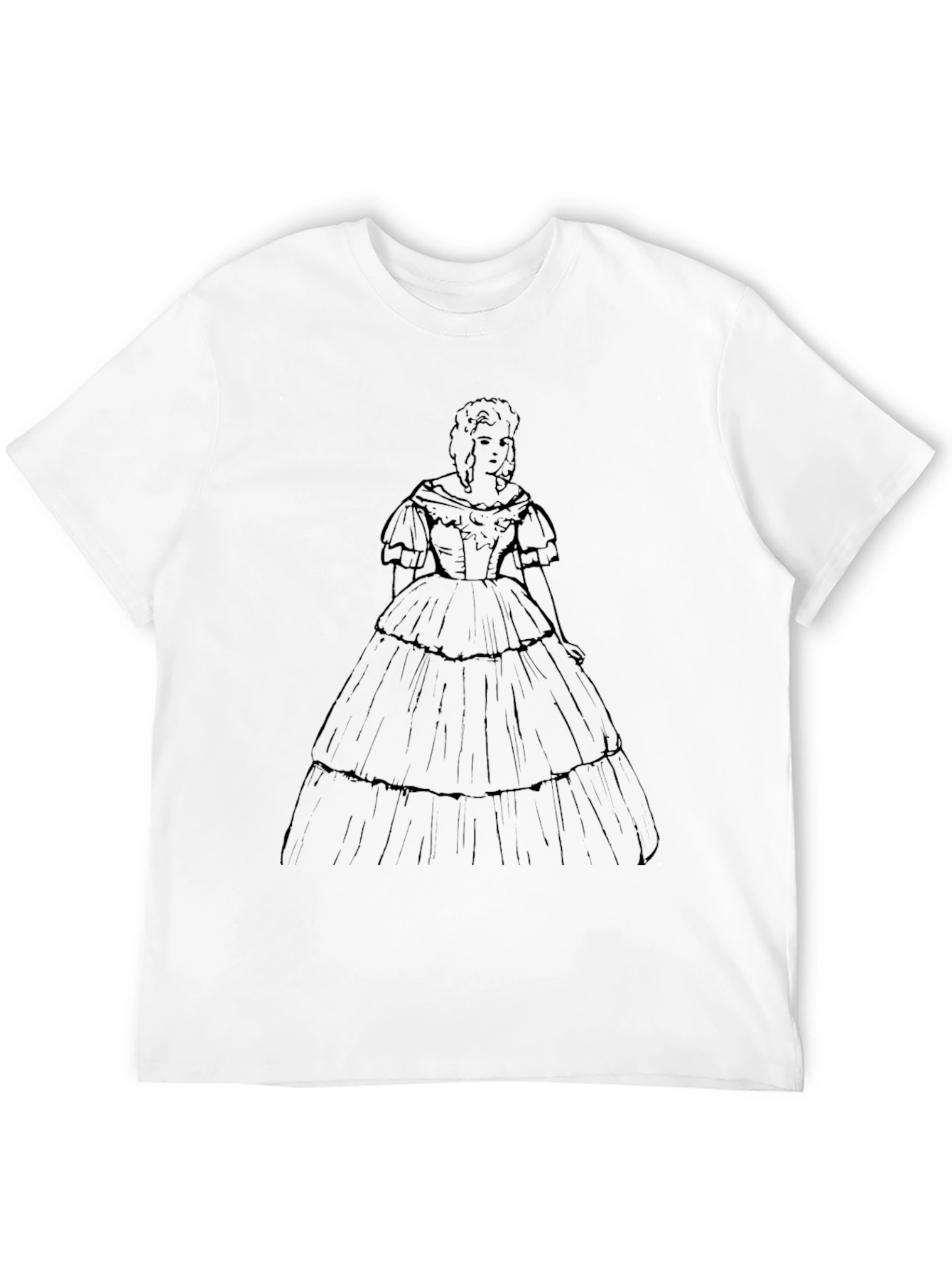 Victorian Dress Graphic Tee - Stylish Retro Design