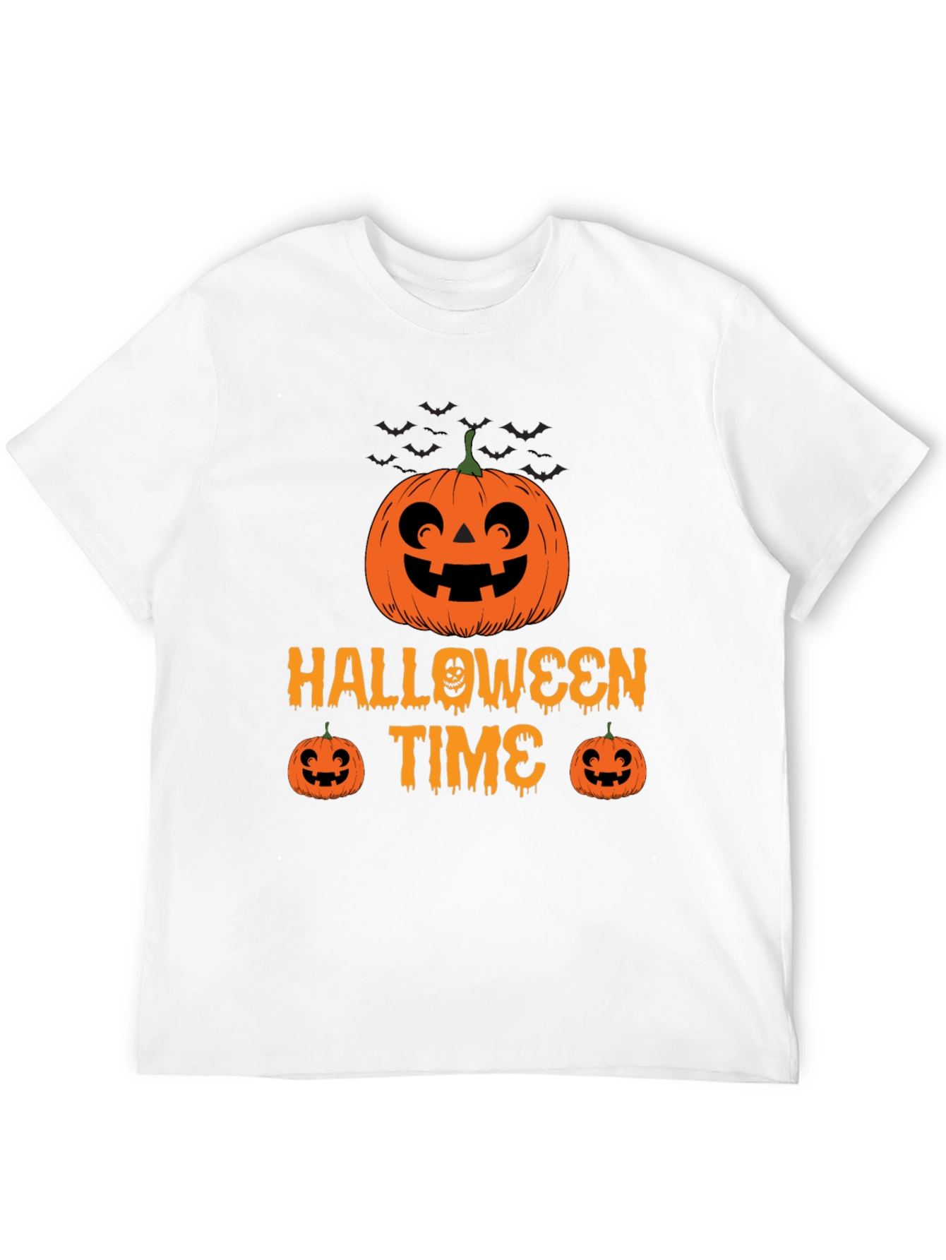 Halloween Time Black T-Shirt Pumpkin Graphic Tee
