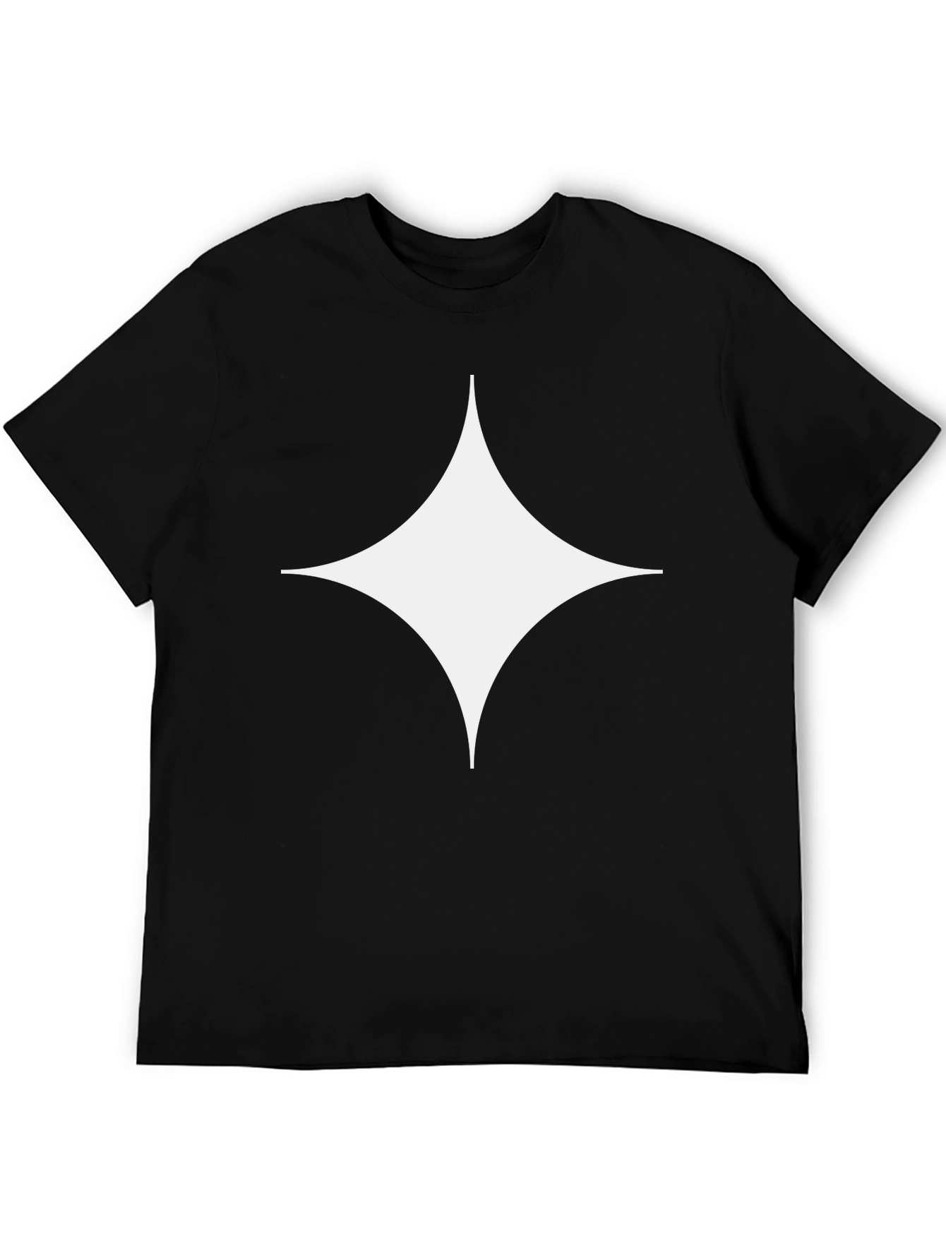 Stylish Black Tee with White Starburst Design