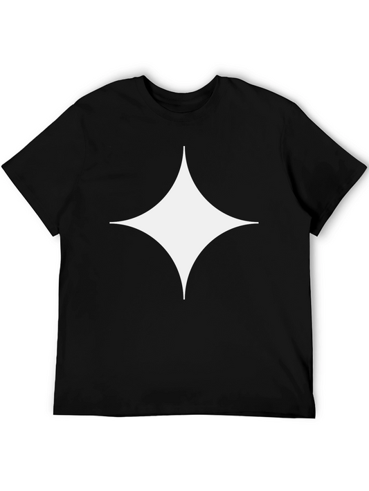 Stylish Black Tee with White Starburst Design