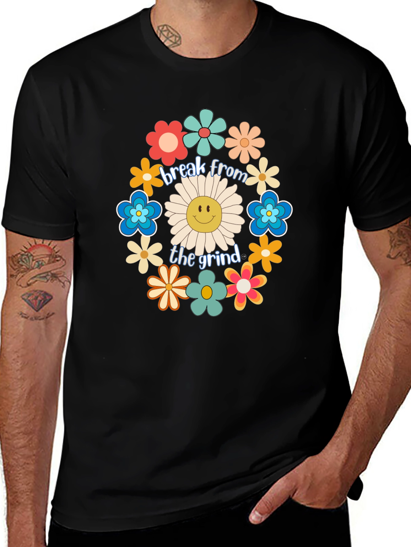 Break From The Grind Floral Graphic Tee