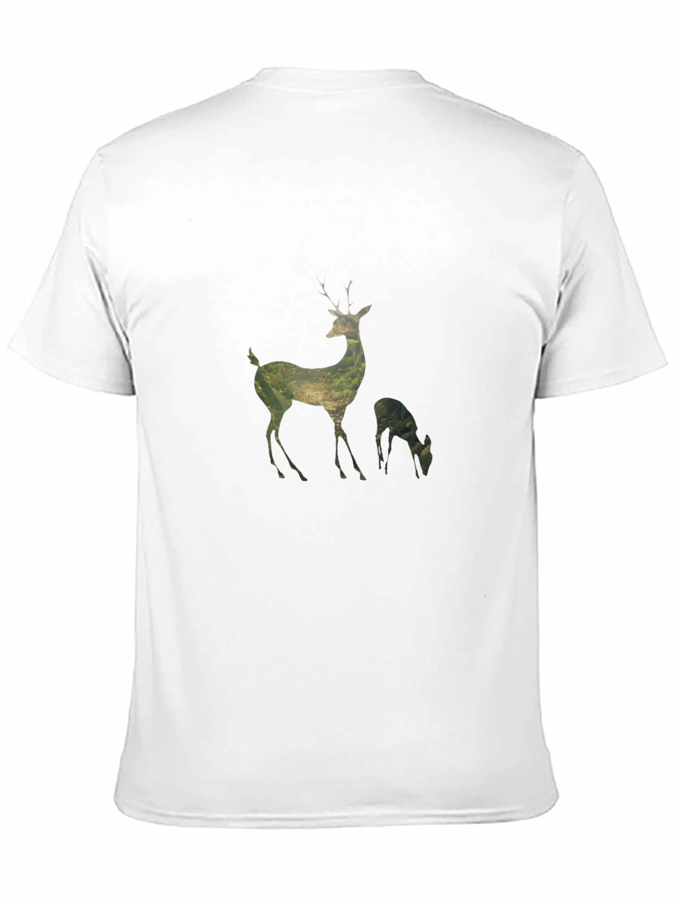 Deer Silhouette Graphic Print Black T-Shirt