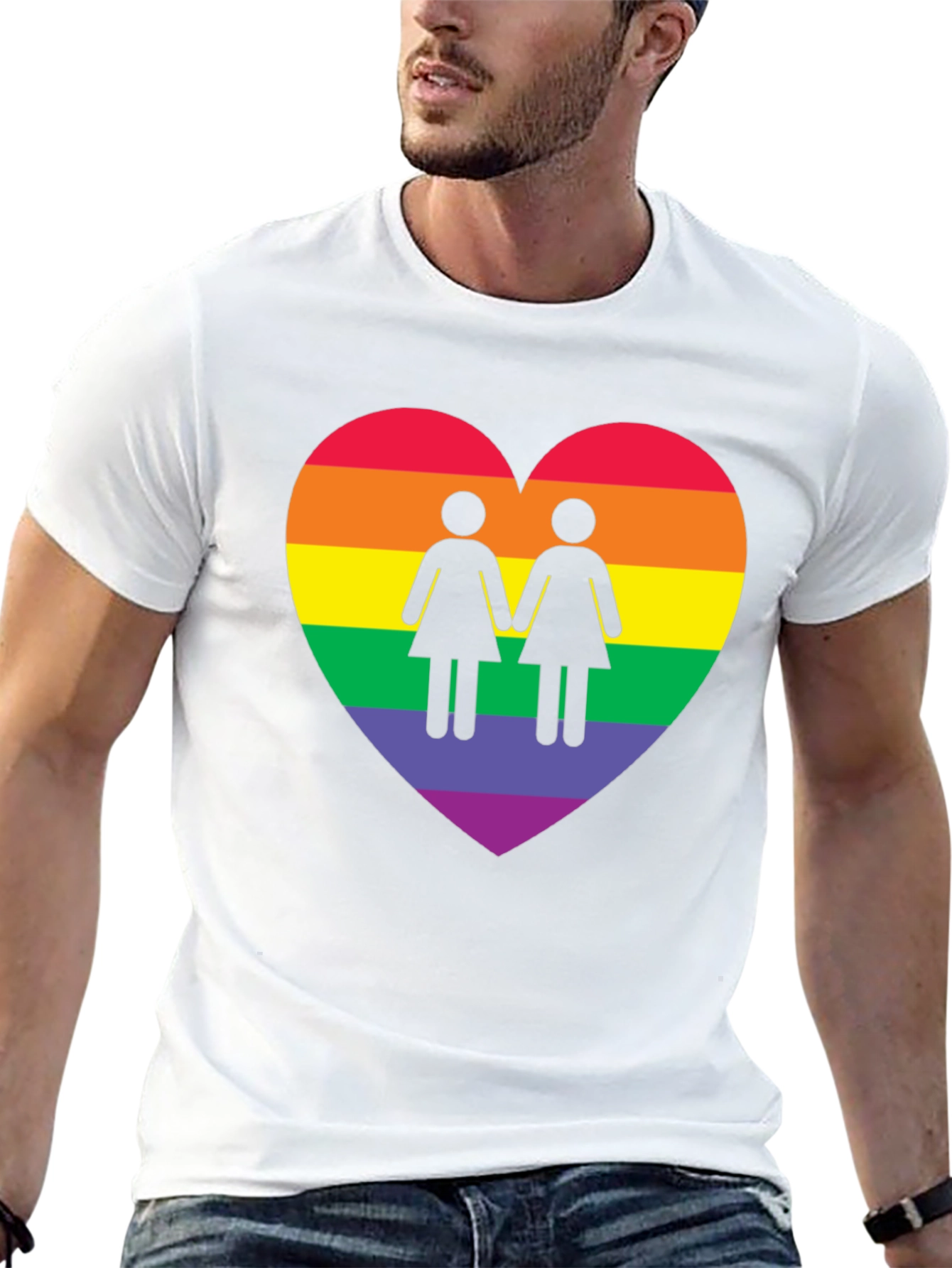 LGBTQ+ Pride Rainbow Heart Women Love T-Shirt