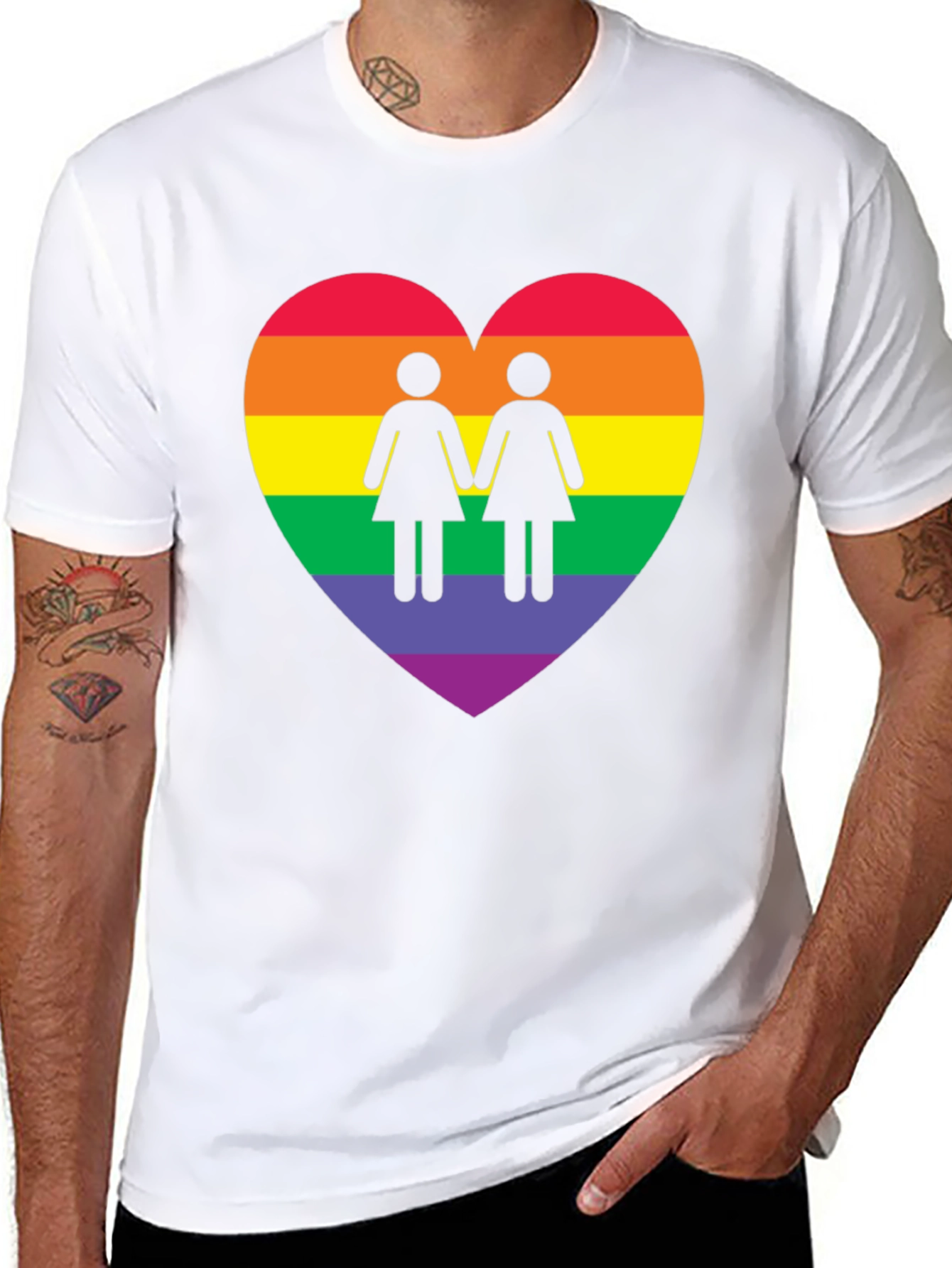 LGBTQ+ Pride Rainbow Heart Women Love T-Shirt