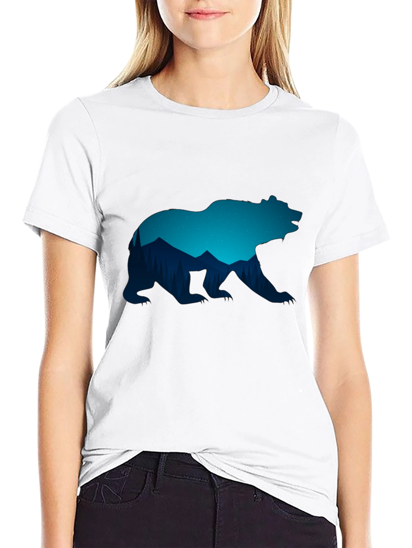 Bear Silhouette Graphic T-Shirt